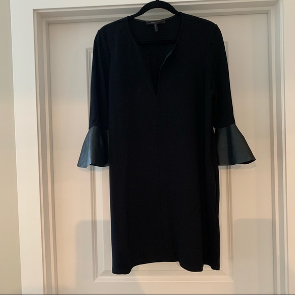 💞3 for $50💞BCBGMAXAZRIA black dress with faux leather sleeve  size medium - Picture 8 of 12